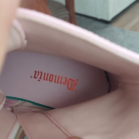 Demonia Ashes-57 Baby Pink Platform Vegan Leather Boots Sz 9 - Picture 12 of 15